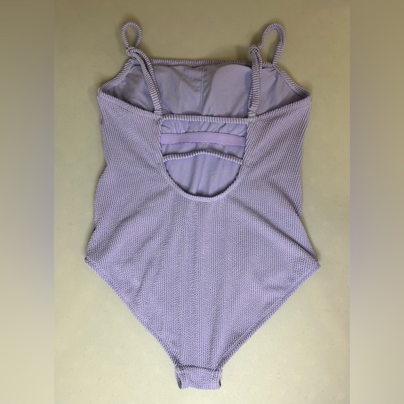 Kona Sol Women's Pucker Textured Square Neck High Coverage One Piece Swimsuit XL - Picture 5 of 7